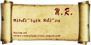 Mihályik Róza névjegykártya