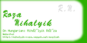 roza mihalyik business card